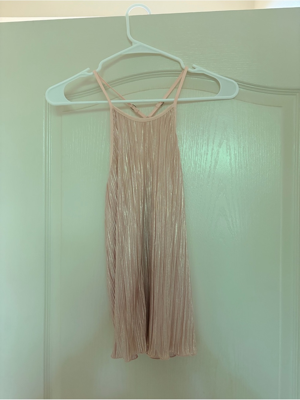 Hollister Pleated Metallic Pink Halter Dress size S